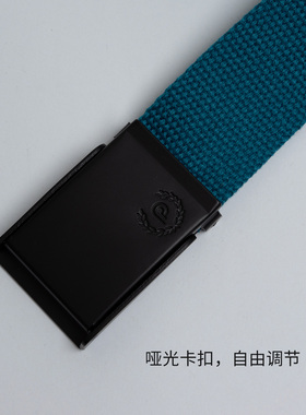 湖蓝帆布免孔工装百搭腰带春夏潮