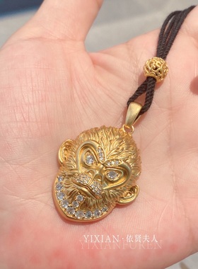 夫人手作  黑神话悟空满钻猴男女可调节黑绳长款项链毛衣链女