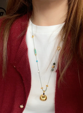 夫人手作 原创设计手工编织项链女款编绳黄金挂坠小胖福吊坠