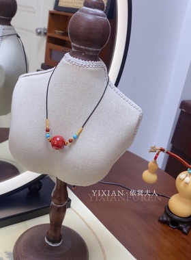 天然帝王砂朱砂转运项链