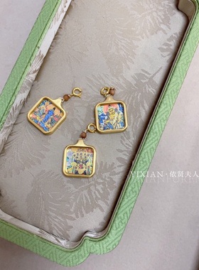 夫人手作  新中式国风沉香唐卡吊坠扎吉拉姆黄财神虚空藏项链