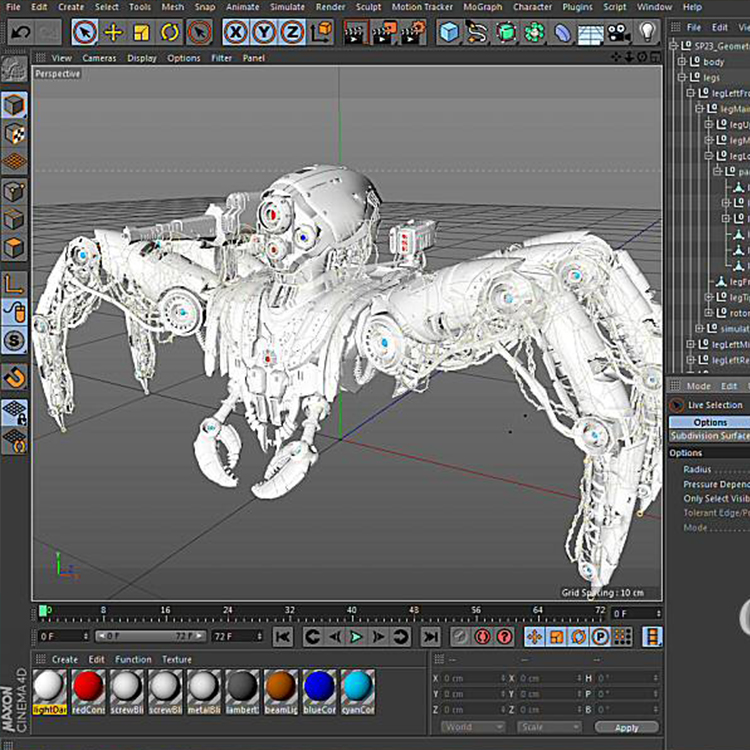 机械蜘蛛科幻武器道具3d三维模型1套maya3dmaxc4dblender - 图1