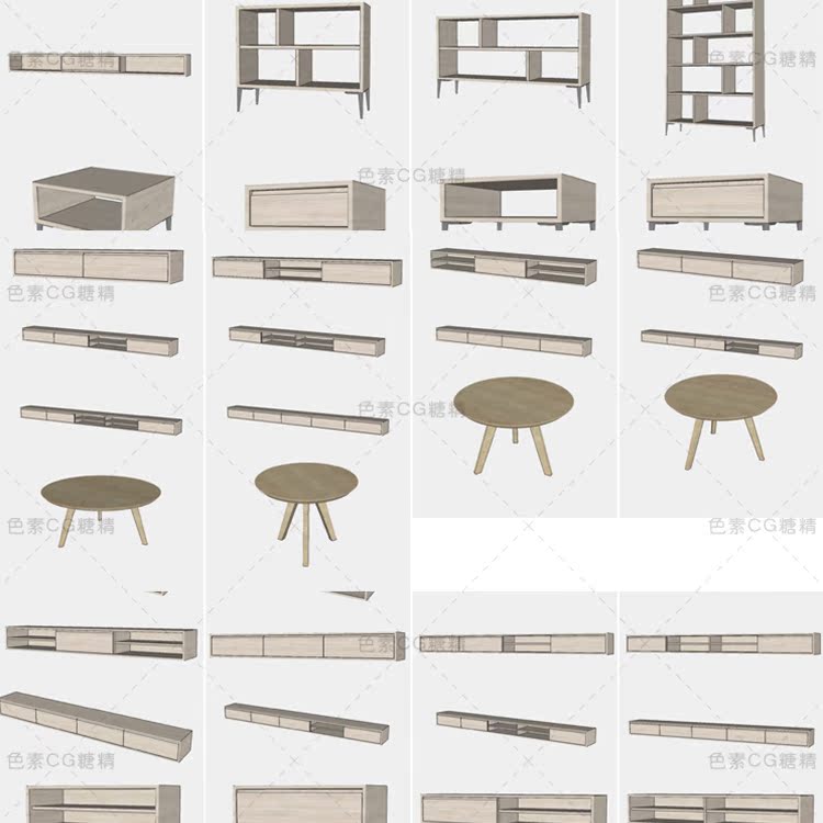 板式家具SU模型sketchup草图大师模型78套 - 图2