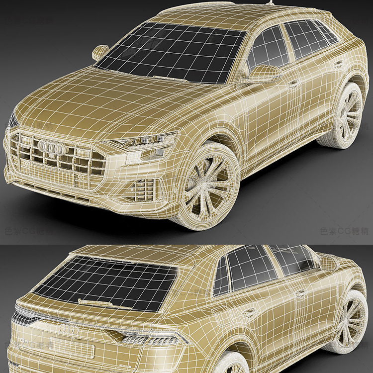 奥迪Q8 Audi Q8 2019汽车三维模型3d模型1套maya3dmaxc4dblender - 图3