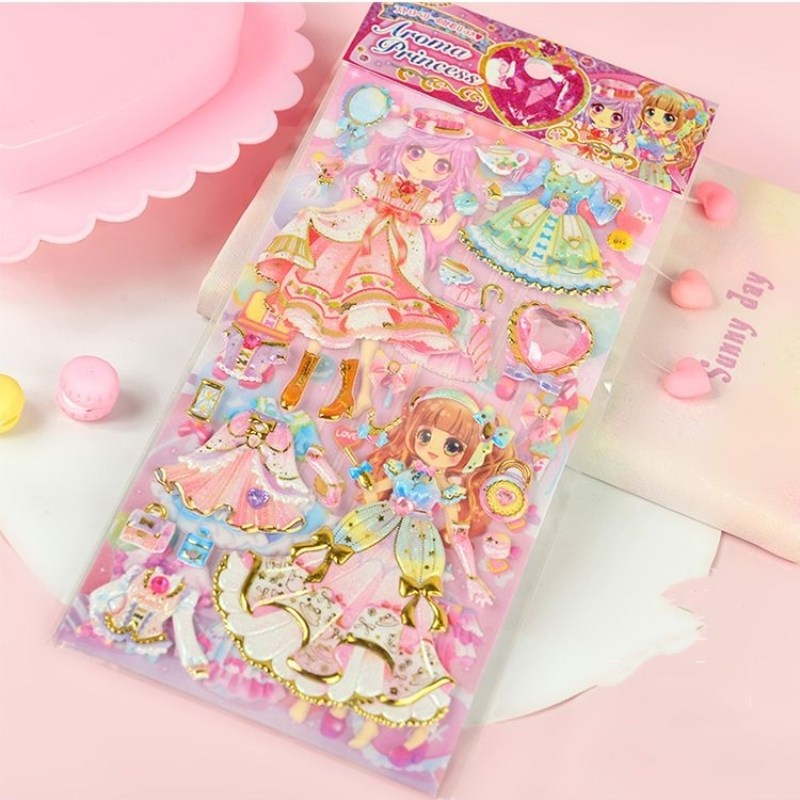 儿童换装贴纸换衣服女孩公主3d立体泡泡贴芭比娃娃贴纸换装贴公主,淘宝优惠券,粉丝福利购,淘宝优惠卷