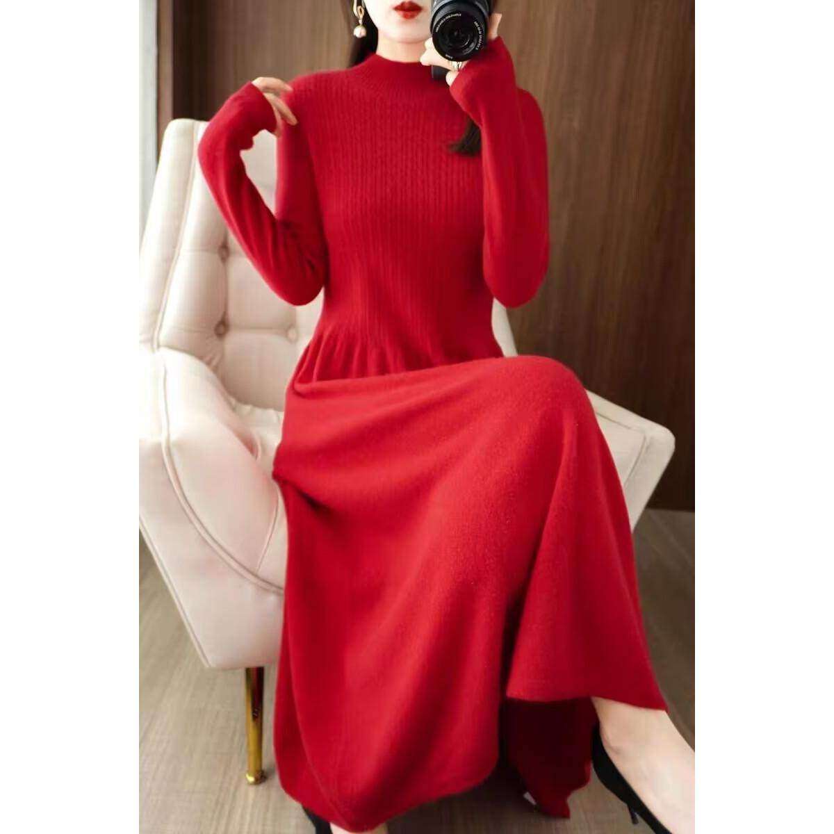 秋冬新款长款羊绒衫毛衣连衣裙宽松伞裙,淘宝优惠券,粉丝福利购,淘宝优惠卷