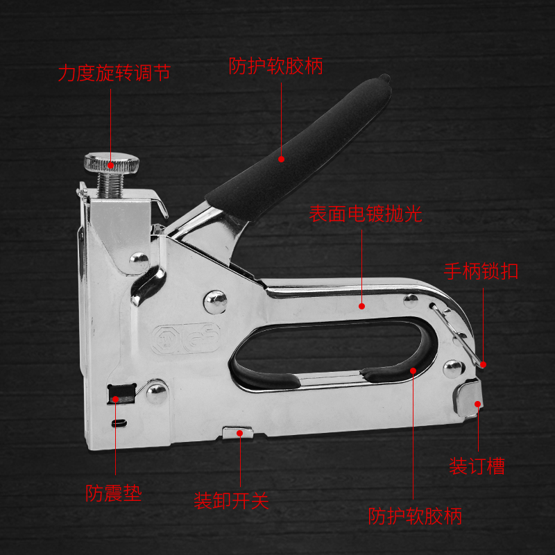 马钉抢手动码钉枪u型钉门型钉三用强力广告油画布手动打钉抢订枪 - 图1