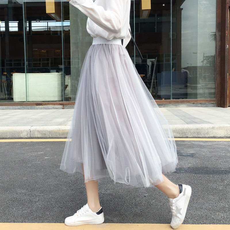 2020春季新款网纱韩版仙女子半身裙 baryas女装半身裙