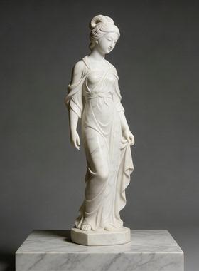 清风女孩现代艺术抽象汉白玉精品石雕雕塑摆件户外公园步行街校园