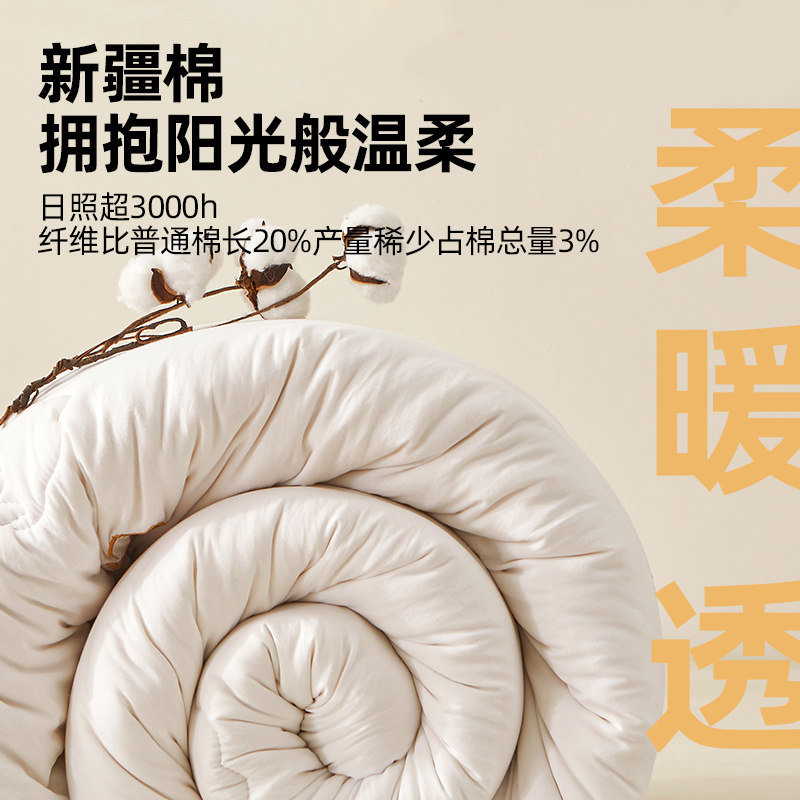 新疆纯棉花被子冬被加厚保暖棉被芯单人全棉花被褥棉絮春秋被子芯