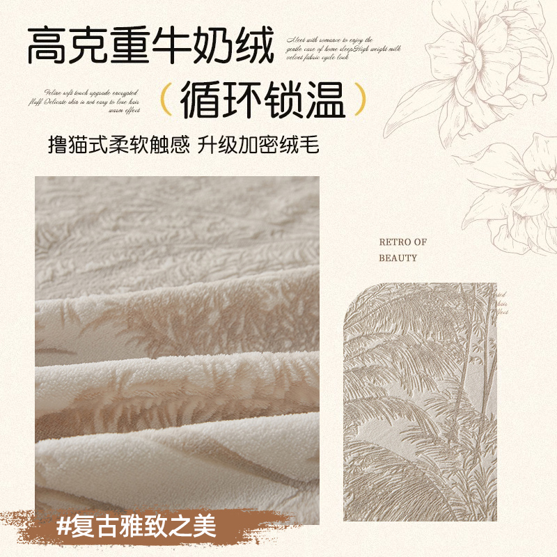 加厚牛奶绒床笠单件雕花珊瑚绒全包床套2025新款榻榻米床罩三件套 - 图0