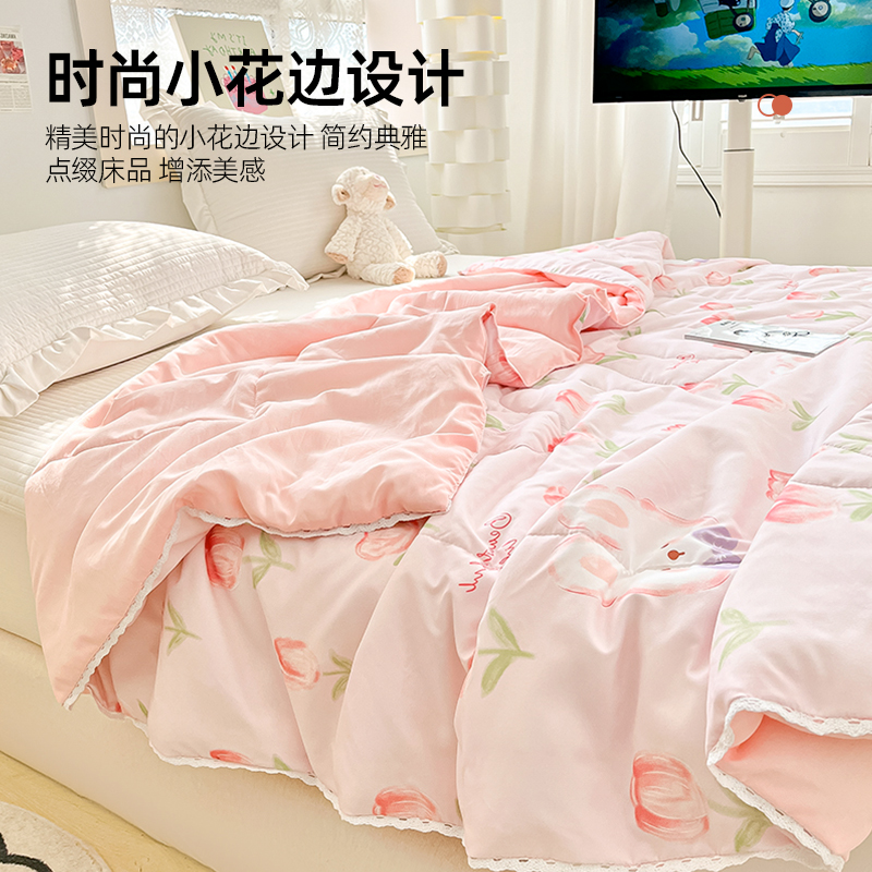 小清新夏凉被春秋薄被子被芯宿舍单双人儿童可水洗夏被夏季空调被