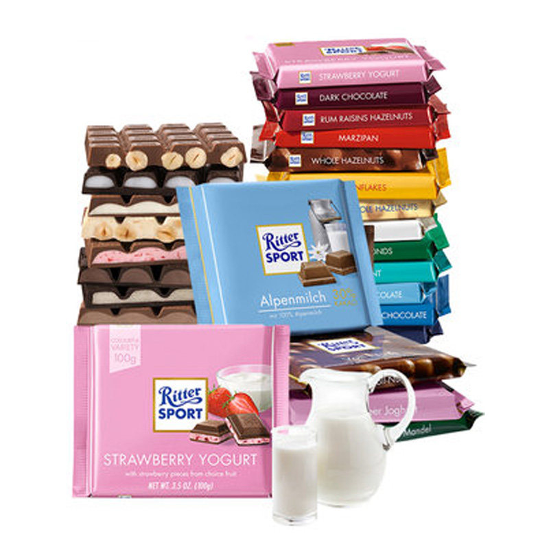 ritter sport瑞特斯波德巧克力100g 钰熙好耘食品夹心巧克力