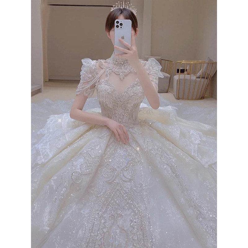 2022新款新娘主复古宫廷风高级婚纱 露唯莎婚纱