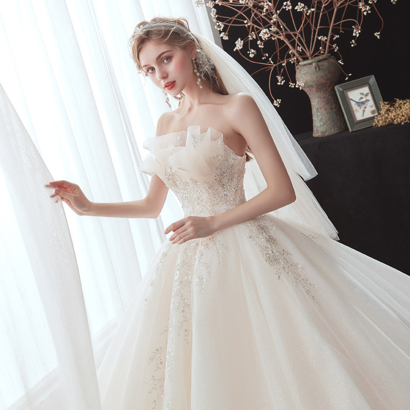 主婚纱2020新款气质新娘女抹胸显瘦 露唯莎婚纱