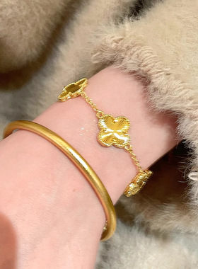 高颜值四叶草手链女轻奢小众精致手饰气质百搭高级感手镯配饰