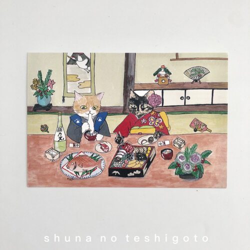 「SHUNA」京都猫町物语 日本原版可爱猫猫绘本治愈插画明信片 - 图3