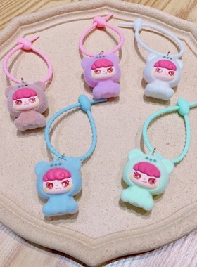 卡通植绒小熊公仔挂件萌粒潮玩盲盒袋桌面装饰品小摆件钥匙扣挂饰
