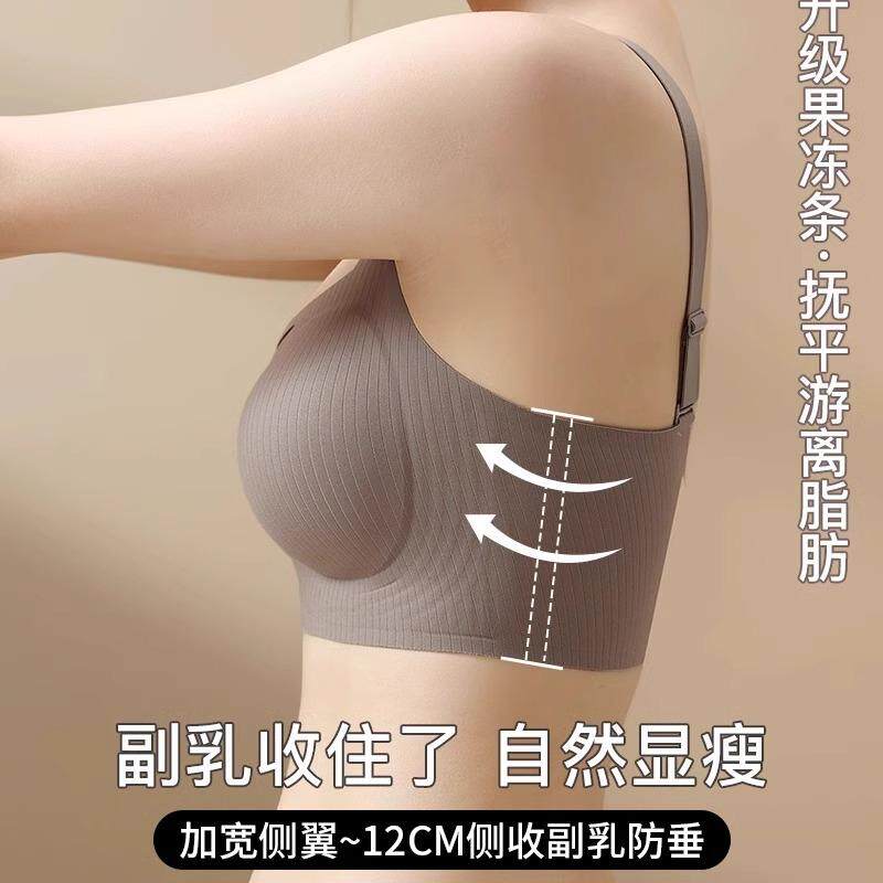 内衣女小胸聚拢收副乳防下垂显大2024新款固定杯无钢圈无痕文胸罩