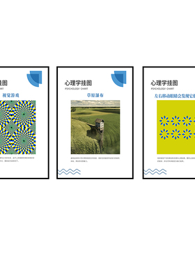心理室咨询室布置挂图减压画错觉图双关图沙盘室辅导室装饰画挂画