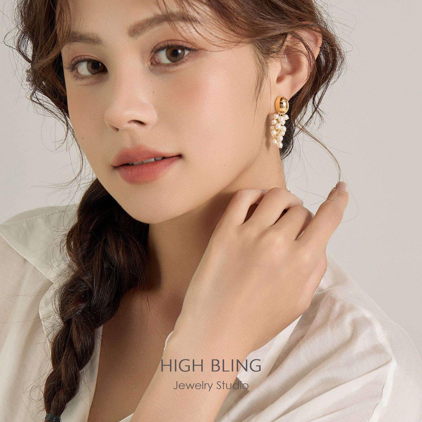 原创超耗时高定手工S家珍珠葡萄度假风耳坠饰无耳洞女蚊香盘耳夹 - 图2