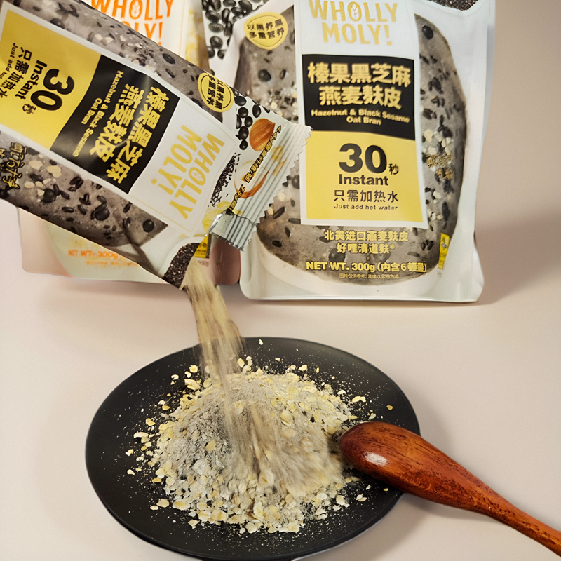 好哩榛果黑芝麻燕麦麸皮高蛋白豆浆奇亚籽麦片减脂期代餐饱腹即食,淘宝优惠券,粉丝福利购,淘宝优惠卷