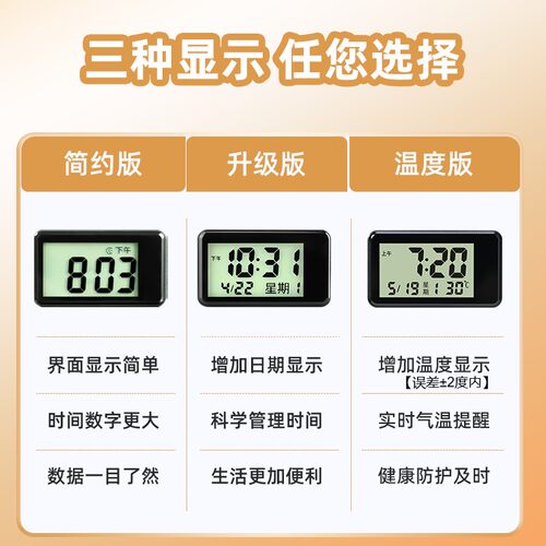 电动摩托车防水电子钟表防晒时间车载粘贴式电瓶车用改装钟表夜光 - 图1