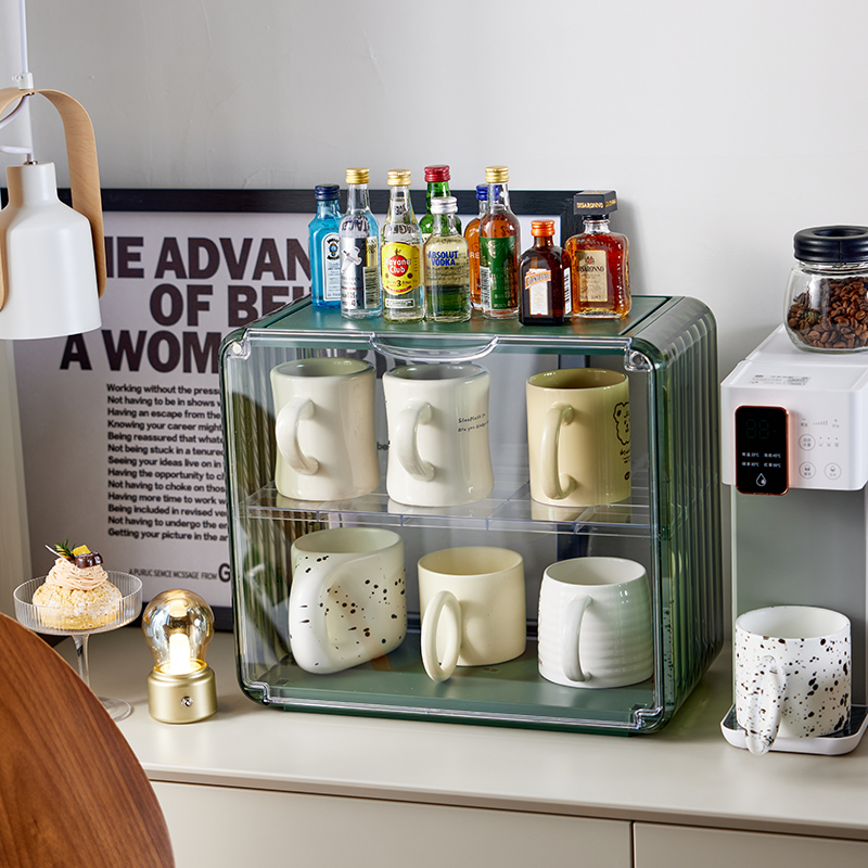 防尘杯架置物架餐桌杯子亚克力水杯茶杯架子咖啡杯马克杯收纳盒子 - 图0