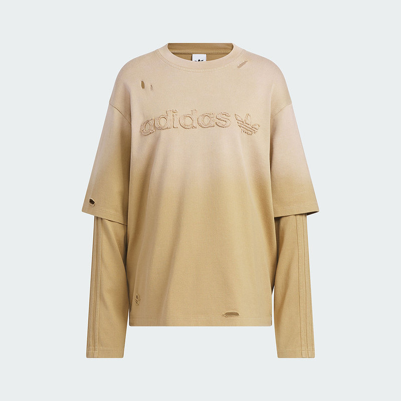 Adidas阿迪达斯三叶草女装2025冬季新款2IN1 TEE LS长袖T恤KS8496,淘宝优惠券,粉丝福利购,淘宝优惠卷