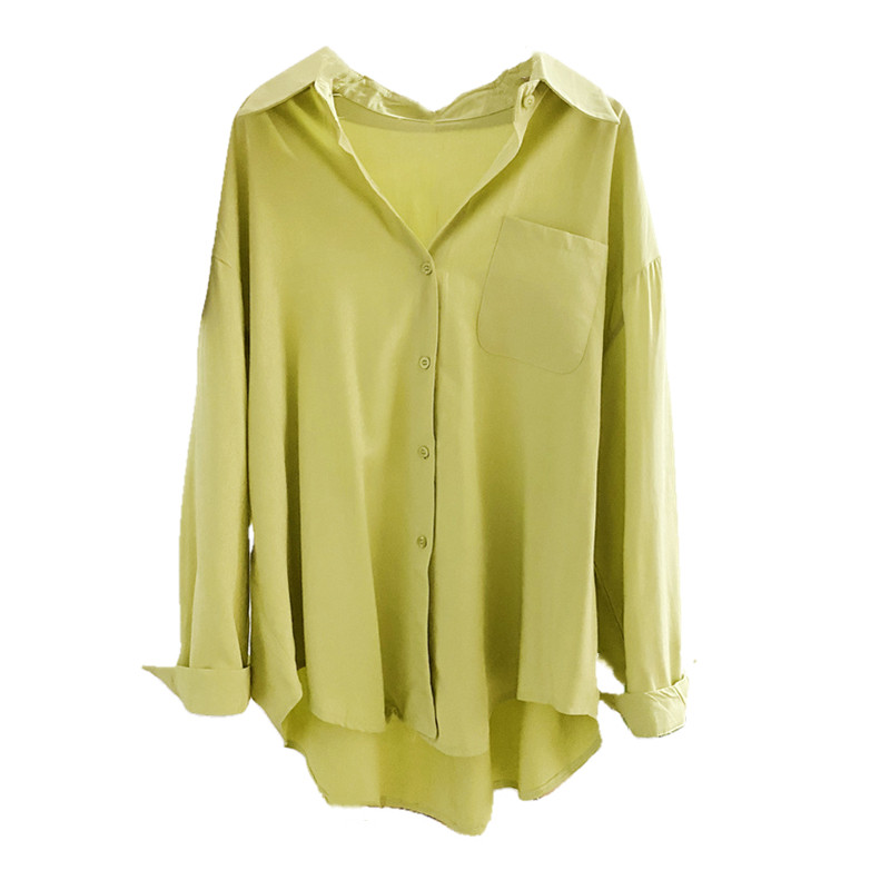 绿色女设计感小众宽松慵懒风衬衫 莲妲衬衫