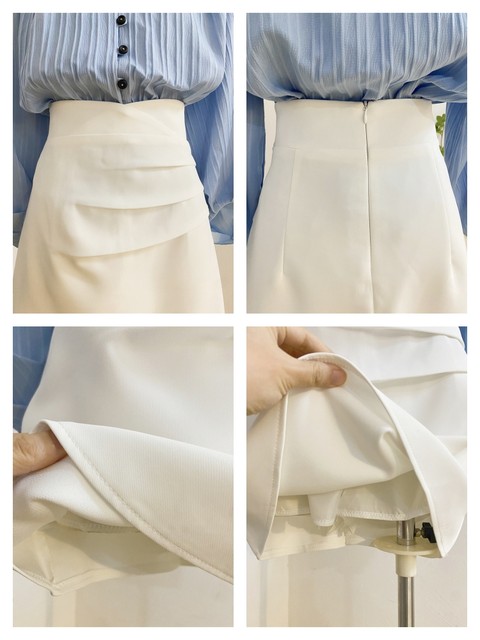 Short skirt with hip-covered temperament A-line pleated skirt makes you look slim Short skirt with hip-covered temperament A-line pleated skirt makes you look slim