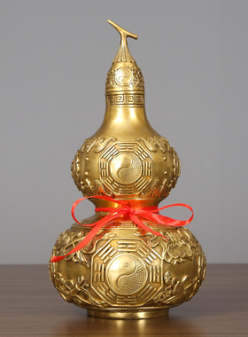 黄铜葫芦摆件工艺品客厅办公室装饰品公司乔迁开业新品