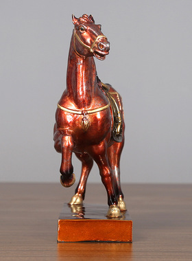 黄铜唐马摆件办公室家居工艺品十二生肖装饰品