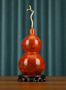 彩铜双福葫芦福禄葫芦摆件家居玄关客厅办公室乔迁贺寿开业新品