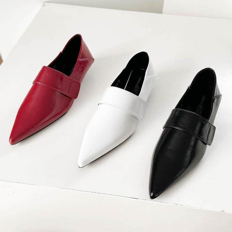 潮牌2025春秋新款单鞋女黑色深口低跟细跟软皮尖头懒人韩版奶奶鞋,淘宝优惠券,粉丝福利购,淘宝优惠卷