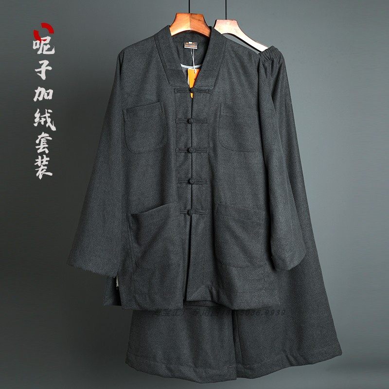 冬季加绒保暖呢子免绑腿短褂僧服秋冬棉服加厚毛呢衣祥仁小褂僧衣,淘宝优惠券,粉丝福利购,淘宝优惠卷