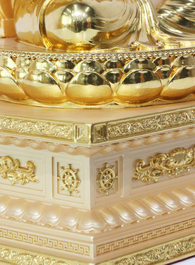 庄严树脂贴金东方三圣药师佛像