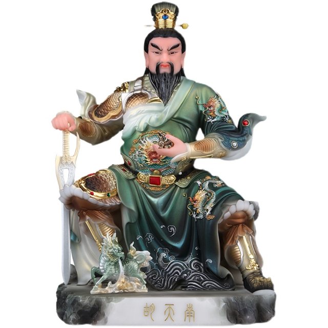 White marble statues of the nine gods of the Hu family in the safe living room