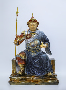 汉白玉华光中式供奉摆件