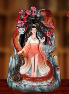 汉白玉中式飞天蛇摆件