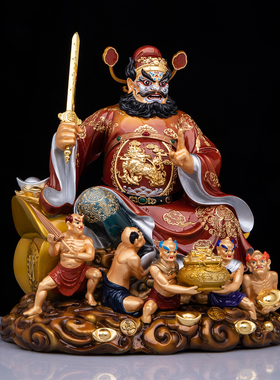 黄铜钟馗门神供奉玄关摆件中式