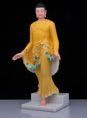 释迦佛佛像彩绘汉白玉四海升平