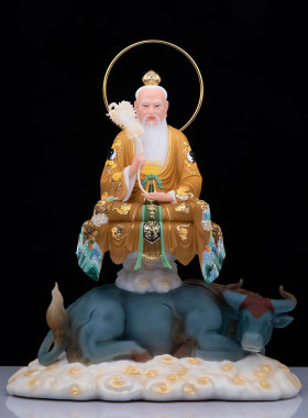 三清道祖神像汉白玉太上老君骑牛