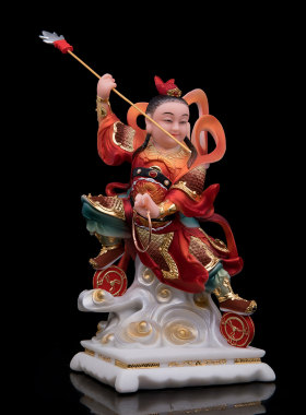 哪吒三太子圣丰汉白玉家用供奉