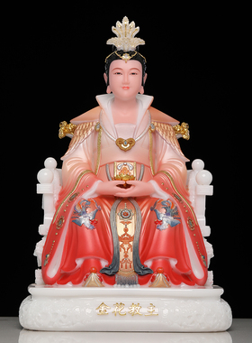 汉白玉祝福居家金花娘娘神像
