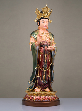 高王观音佛像树脂金缕彩摆件