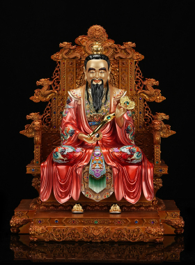 黄铜九龙椅分体三清道祖供奉神像