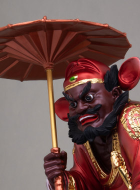 家用天师钟馗摆件树脂金缕彩