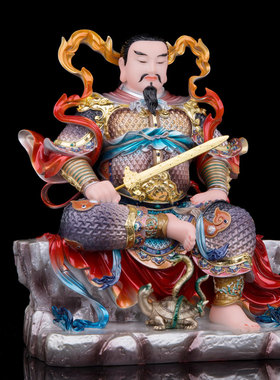 玉石粉中式客厅玄天上帝神像