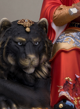 了凡居武财神赵公明神像骑虎汉白玉中路财神赵元帅像家用店铺摆件